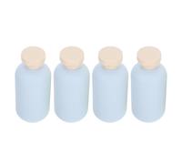 minkissy 4 Pièces Flacon avec Large Embouchure de Shampoing Réutilisable 200ml en Plastique Pp Bleu pour Voyages et Déplacements Professionnels