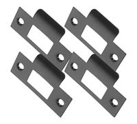 minkissy 4 Pièces Kit de Renforcement de Porte D'entrée en Acier Inoxydable Noir, Plaque de Verrouillage Haute Résistance pour Sécurité Résidentielle et Installation Facile