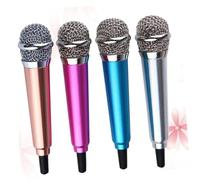 minkissy 4 pièces Microphone K Song Mini pour Téléphone Portable Enregistrement Vocal Karaoké Compatible Smartphone Léger et Portable Rose Doré Rose Argent Bleu Ciel
