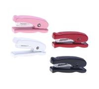 minkissy 4 Pièces Mini Agrafeuse Miniature pour Maison de Poupée Ensemble de Accessoires de Bureau Réalistes pour Décoration et Fournitures Éducatives Miniature Blanc Rose Rouge Noir