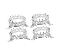 minkissy 4 Pièces Nail Pen Stand With Vintage Crown Design And Faux Pearls Stable Manicure Accessory Organizer For Nail Art Brushes And Drawing Pens For Salon Home Use