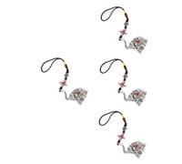 minkissy 4 Pièces ornements pendentif éléphant Bénédiction Amulette Chance pendaison décor Éléphants bobine d'insigne d'éléphant jolis porte-clés pour sacs à alliage