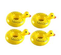 minkissy 4 pièces Porte-gobelets Gonflable PVC Support Boissons Flottant Forme Canard Jaune Accessoire Piscine et Fête Résistant et Stable sur Eau Réutilisable