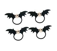 minkissy 4 Pièces pour femmes fille élastiques bandeau en épingle à cheveux Goth bijoux de cheveux scrunchie hairpin hair topper cheveux corde à cheveux Plastique Black