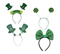 minkissy 4 pièces Set de Têtes Saint Patrick Verts avec Chapeaux Paillettes et Mousse Accessoires de Costume Festifs pour Fête