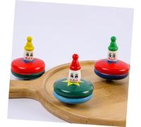 minkissy 4 pièces Toupies Bois Miniatures pour Garçon Fille Gyroscope Portable à Rotation Manuelle Jeu Éducatif pour Filles et Garçons pour Développer Coordination et Habileté