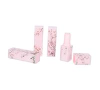 minkissy 4 Pièces Tube De Rouge à Lèvres Mascara Clair Kit De Moule à Rouge à Lèvres Tache Sur Les Lèvres Cosmétique Brillant à Lèvres Repulpant Tube De Mascara Vide Rose Abs En Plastique