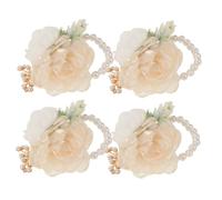 minkissy 4 Pièces Wedding Wrist Corsage With Pearl Accents For Bridesmaids Elegant Handmade Bridal Flower Wristlet For Prom Ceremony And Homecoming