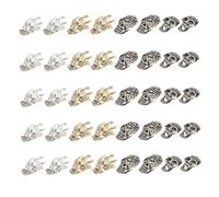 minkissy 40 Pièces accessoires pour ongles en métal embellissements appliqués décorations d'ongles pour nail art nail art flatback charmes d'ongles de crâne décors d'ongles en métal strass