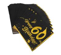 minkissy 40 Pièces Serviettes D'Anniversaire Cousues En Or Serviettes De Salle De Bain Serviettes À Main Serviettes De Cocktail Joyeux Anniversaire Serviettes De Retraite Serviettes