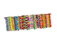 minkissy 42 pièces Collier Hawaïen Coloré Ensemble de Fleurs pour Fête Luau Accessoires de Plage et Décoration Anniversaire