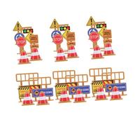 minkissy 45 Pièces Miniature Traffic Signs Playset for Plastic Realistic Road Sign Models with Traffic Lights Barricades Educational Toy for Road
