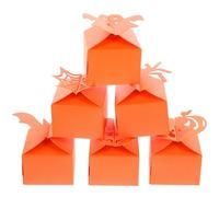 minkissy 48 Pièces Boîtes à Friandises D'halloween Faciles à Utiliser et Résistantes en Papier Orange Ambiances de Fête D'halloween