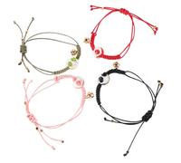 minkissy 4pièces Bracelets Chat Pour Femmes Breloque Maneki Neko Perles Céramique Avec Corde Tressée Bijoux Chat Mignon