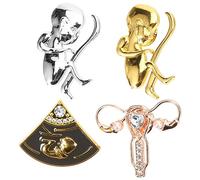 minkissy 4pièces Lot De Broches Utérus Métal Pour Vêtements Chapeaux Et Écharpes Décoration Fine Et Polyvalente