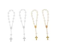 minkissy 4pièces Lot De Chapelets De Baptême Miniatures Motif Rose Pour Événements Sacrés Mariages Communions Pour Petites Filles