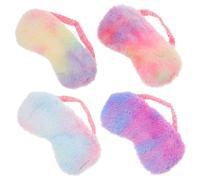 minkissy 4pièces Masque De Sommeil Peluche Cache-yeux Coloré Pour Fête Fournitures De Fête Pour Filles Masque Nuit Sommeil