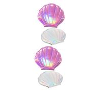 minkissy 4pièces Miroir De Maquillage Forme De Coquillage Miroir De Poche Portable Double Face pour Voyage Pratique pour Femmes Et Artistes Maquilleurs