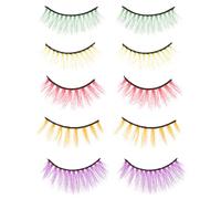 minkissy 5 de Faux Cils Colorés Naturels pour Cosplay Maquillage de Fête Extensions de Cils Longs et Doux Faciles à Appliquer