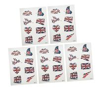 minkissy 5 Ensembles Autocollant Britannique De Football Trousse Visage De Drapeau Stickers Faux Pratique Autocollants Accessoire Ventilateurs Briller Accessoires Papier