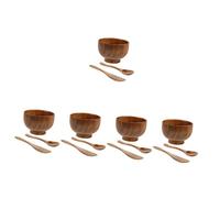 minkissy 5 Ensembles bol de masque en bois bol à mélanger masque facial spatule de mélange Accessoires de beauté en bois Accessoire beauté en bois bâtonnets Réutilisable