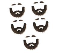 minkissy 5 Ensembles habiller la barbe fausse barbe barbes pour costumes barbe de père noël de noël barbe de Jésus fausse longue barbe faux sourcils de barbe décor de barbe adultes peluche
