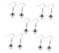 minkissy 5 Paires Boucles D'oreilles Pendantes Boucles D'oreilles Mode Pour Femmes Goutte Miroir Disco Silver