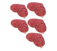 minkissy 5 Pièces Broche Amour Cœur Émail De Coeur Valentin Accessoire Broche Coeur Amour Épinglette Broche En Forme De Coeur Agrafe Épingles Mariage Décorations Coeur Badges Rouge Diamant