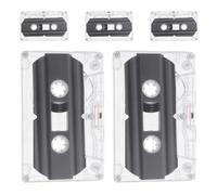 minkissy 5 Pièces Cassette Audio Vierge Micro-magnétophone 30 Min, Noir, en Plastique, Enregistrement Musique et Discours, Étui Rigide Transparent, Style Rétro