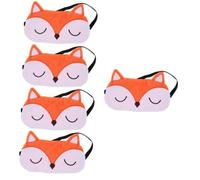 minkissy 5 Pièces Masque pour les yeux de renard mignon pendant la nuit dormeur blocage patch yeux masque de sommeil de voyage masques de sommeil pour femmes chiffon