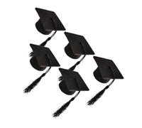 minkissy 5 Pièces Mini Chapeau de Docteur Couvre-Bouteille Adorable et Facile à Transporter en Tissu Non Tissé Noir pour Décoration de Bouteille de Vin et Bière pour Fêtes de Remise de