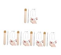 minkissy 5 Pièces Palette Mascara Clair Plateau De Mélange Clair Spatule à Maquillage Plat De Manucure Nail Art Trousse Applicateurs De Maquillage Vernis à Ongles Clair Portable Acrylique