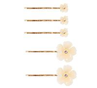 minkissy 5 Pièces pince à cheveux fleur de mariée gemmes de cheveux Coiffes style Mariage hair charms hair toppers pinces à cheveux à fleurs accessoires pour cheveux alliage de zinc blanche