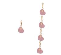 minkissy 5 Pièces porte-clés coeur décor pendaison accessoire Charmes du sac Mariage cœurs mignon cute keychain femme keychains bag charm pendentif en anneau Pendentif de trousseau pu rose