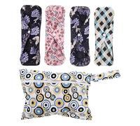 minkissy 5 Pièces serviettes menstruelles lavables surmatelas à mémoire de forme de coton serviette hygiénique reutisable Serviette hygiénique réutilisable tapis d'allaitement