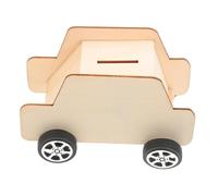 minkissy 5 Pièces Tirelire Bois Voiture Garçon Fille DIY à Peindre Tirelire Décorative pour Chambre Économies Cadeau Éducatif