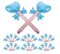 minkissy 50 Pièces Lot de Ballons Aluminium Forme de Cœur Décorations Romantiques pour Mariage Saint-valentin Anniversaires et Fêtes Ballons à Main Faciles à Gonfler Accessoires de Fête