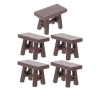 minkissy 5pièces Meubles Miniatures Bois Chaise Miniature Vintage Petit Tabouret pour Maison De Poupée Mobilier pour Collection De Poupées