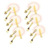 minkissy 6 Ensembles Miniature Tableware for Doll House Mini Spoons and Forks Kitchen Accessories Creative Miniature Dining Set for and Home Decor