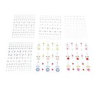 minkissy 6 Feuilles Autocollants Bijoux Pour Visage Yeux Décorations Pour Bal Masqué Et Soirée Déguisée Accessoires De Maquillage