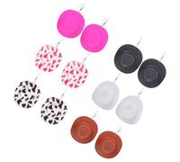 minkissy 6 Paires boucles d'oreilles à imprimé vache cow-girl Chapeau pour les femmes cow-boy boucles d'oreilles chapeau pendentif boucle d'oreille simple