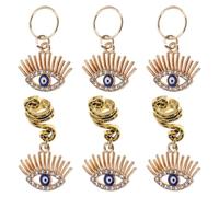 minkissy 6 Pièces Accessoires Pour Cheveux Tressés Serpent Boucle D'oreille Mauvais Œil Bijoux Pinces à Cheveux Mauvais Œil Anneau De Nombril En or Boucles D'oreilles Yeux Mal Bien Métal