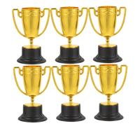 minkissy 6 pièces Coupes Mini Trophées Plastique Doré pour Garçon Fille Récompenses Décorations de Fête et Souvenirs Scolaires Réutilisable