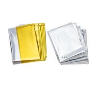 minkissy 6 Pièces de Secours Thermique de Camping Multi-Usage, Or Argenté | Alimentation Survie, Protection Compacte par Mauvais Temps, Film PET Enduit, Légère et Facile à Porter