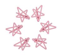 minkissy 6 Pièces Épingle à Cheveux Étoile Clips Enfants Pince à Cheveux Strass Bandes Six Pince à Cheveux Étoile Accessoire Filles Céleste Alliage De Zinc Rose