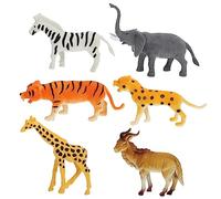 minkissy 6 pièces Figurines Animaux Modèle de Girafe Tigre Décoration de Bureau Éducative pour Garçon Fille et Jouets Apprentissage