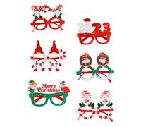 minkissy 6 Pièces Lot de Montures de Lunettes de Fête de Noël Légères et Réutilisables Cadres de Lunettes Xmas pour Accessoires de Costume Garçon Fille et Adultes Décoration Photobooth