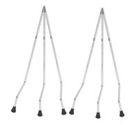 minkissy 6 Pièces Support de Pied de Tom Basse en Métal Double Couche | Balancement, Pose sans Outil, Stabilité Renforcée, Finition Argentée, pour Sol Ciment et Moquette