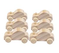 minkissy 6 pièces Voitures Bois à Peindre DIY pour Garçon Fille Jouets Créatifs Bois Naturel Activités Manuelles Éducatives Coffret Artisanal Garçon Fille Jeu Dimagination et Décoration