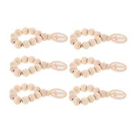 minkissy 6 Pièces Wooden Rosary Beads With Crucifix Handheld Prayer Beads For Baptism First Communion Wedding Party Favors With Organza Pouch